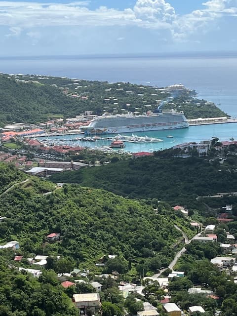 Aerial view of St. Thomas harbor